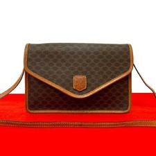Excellent Condition CELINE Celine Vintage Macadam Blazon Pattern Leather Lea
