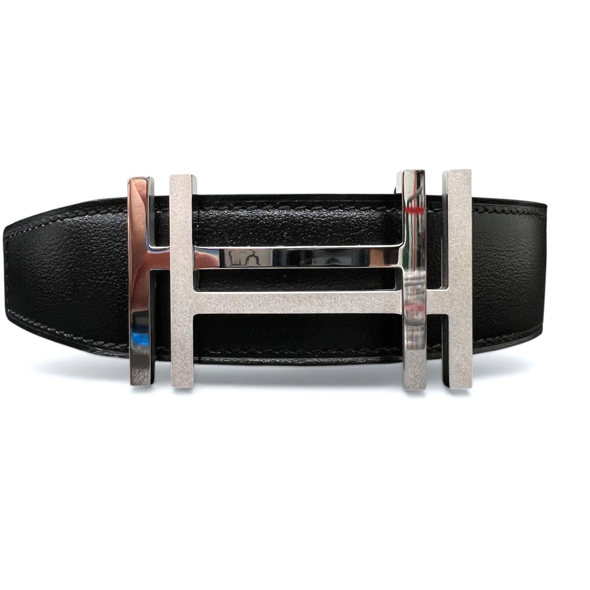 HERMES H.O.K. belt black/Navy leather mens Second Hand SA-rank image 2