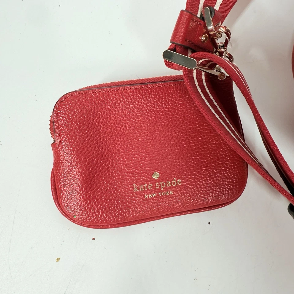 Bolso Bandolera Kate Spade Rosie Cuero Guijarro Rojo Cereza Confitado - NUEVO Foto 3 de 4