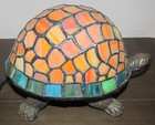 Turtle Lamp with Amber Color Shell Metal Base Tortoise Night Light Colorful — photo 9