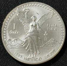 1993 1 Oz .999 Silver Mexico Mo Libertad 1 Onza Plata Pura BU Mexican Silver  