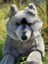 Plush Grey Wolf Floppy Pose