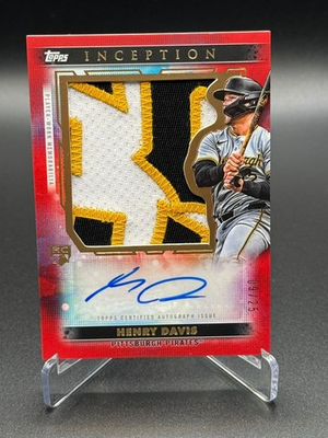 #ad 2024 Topps Inception Red 25 Henry Davis #AJP HD Jumbo Patch Auto Player Worn RC $169.00