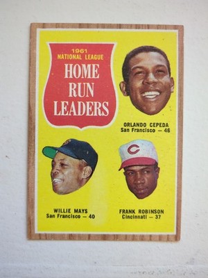 1962 Topps NL Home Run Leaders #54 Willie Mays Cepeda Robinson 