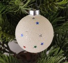 Vintage Franke Corning Confetti Stars Mica Glass Ball Christmas Ornament — photo 3