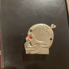 Skull Shaped Metal Collectible Lighter - Red Rhinestone Eyes - Needs Fuel — photo 2