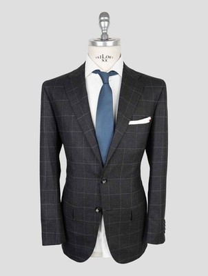 NEW KITON DARK GRAY VIRGIN WOOL CASHMERE SUIT US 44 - EU 54 KVZ10