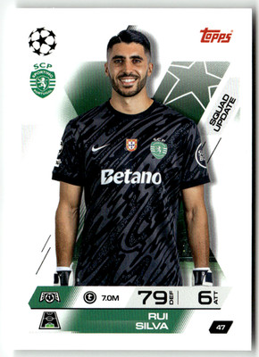 Topps Match Attax CL Extra 2025-26 No. 47 Rui Silva Squad Update