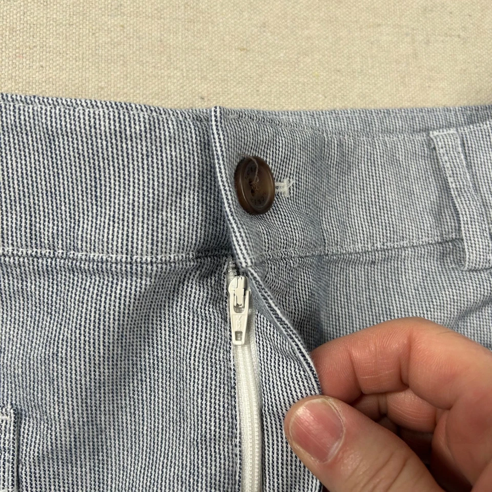 Pantalones J Crew Mujer 29 Pierna Ancha Marinero Tiro Alto Náutico Pin Rayas Chino Retro Foto 3 de 4