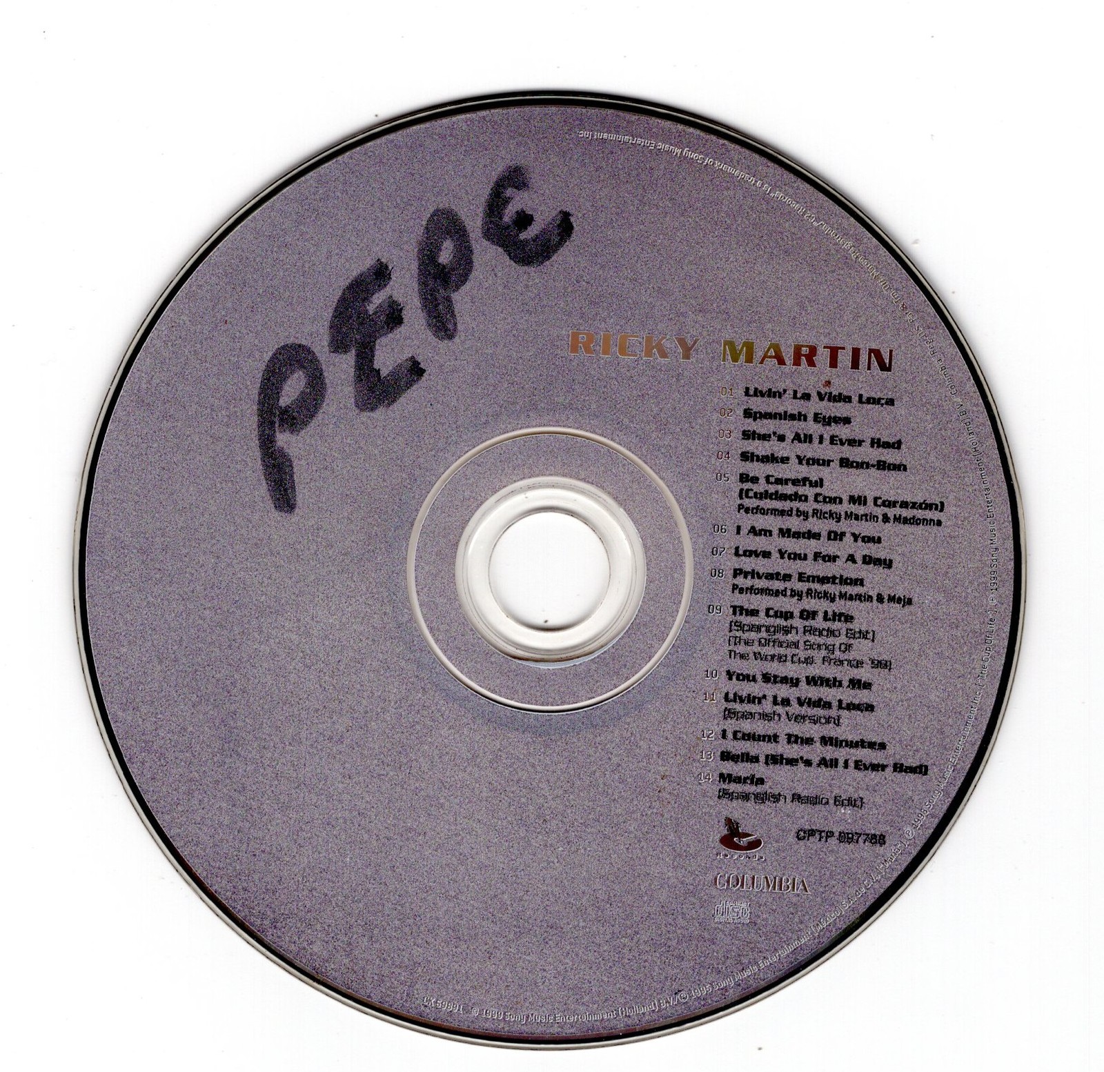 Ricky Martin Self Titled Album 1999 CD Professionally Cleaned