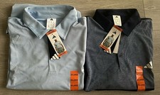 2 - XXL Adidas Men's Performance Short Sleeve Blue Polo Shirt NEW