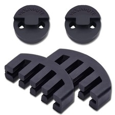 4 PCS Rubber Violin Practice Mute Set Claw Style Round Tourte Style Black