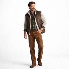 ORVIS Five Pocket Corduroy Pants Mens 36x32 Brown Straight Leg Comfort Heritage