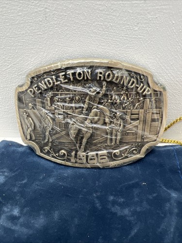 Vintage 1986 Pendleton Round-Up 342 massive Messing Gürtelschnalle