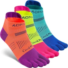 Toe Socks for Men and Women Athletic Running Coolmax Five Finger Ankle/Quarter S