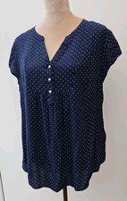 BNWT H&M Mama Size L UK 14 16 Blue White Polka Dot Tunic Top Maternity Fashion