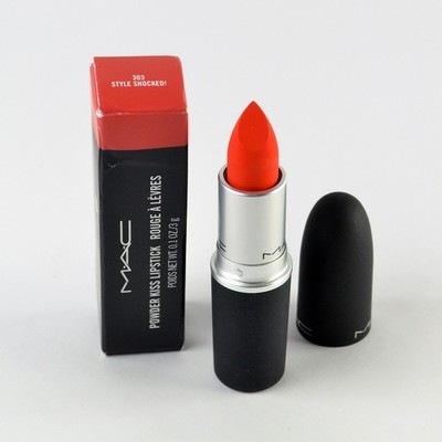 Mac Powder Kiss Lipstick 303 STYLE SHOCKED! - Full Size 3 g / 0.1 Oz. New