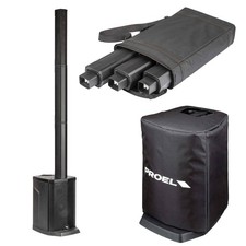 Proel SESSION1 Sistema a colonna 400W MP3 USB SD BLUETOOTH STEREO Nero + Cover