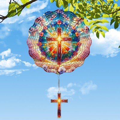 Cross Wind Spinners Outdoor - Cross 3D Metal Yard Wind Spinner Hanging Decor ...