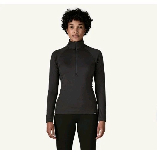 Patagonia Capilene Midweight 1/4 Zip Base Layer Women’s S Black Performance Top