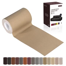 Leather Repair Patch Tape, Dark Beige 3 X 61 Inches Self Adhesive Leather Repair