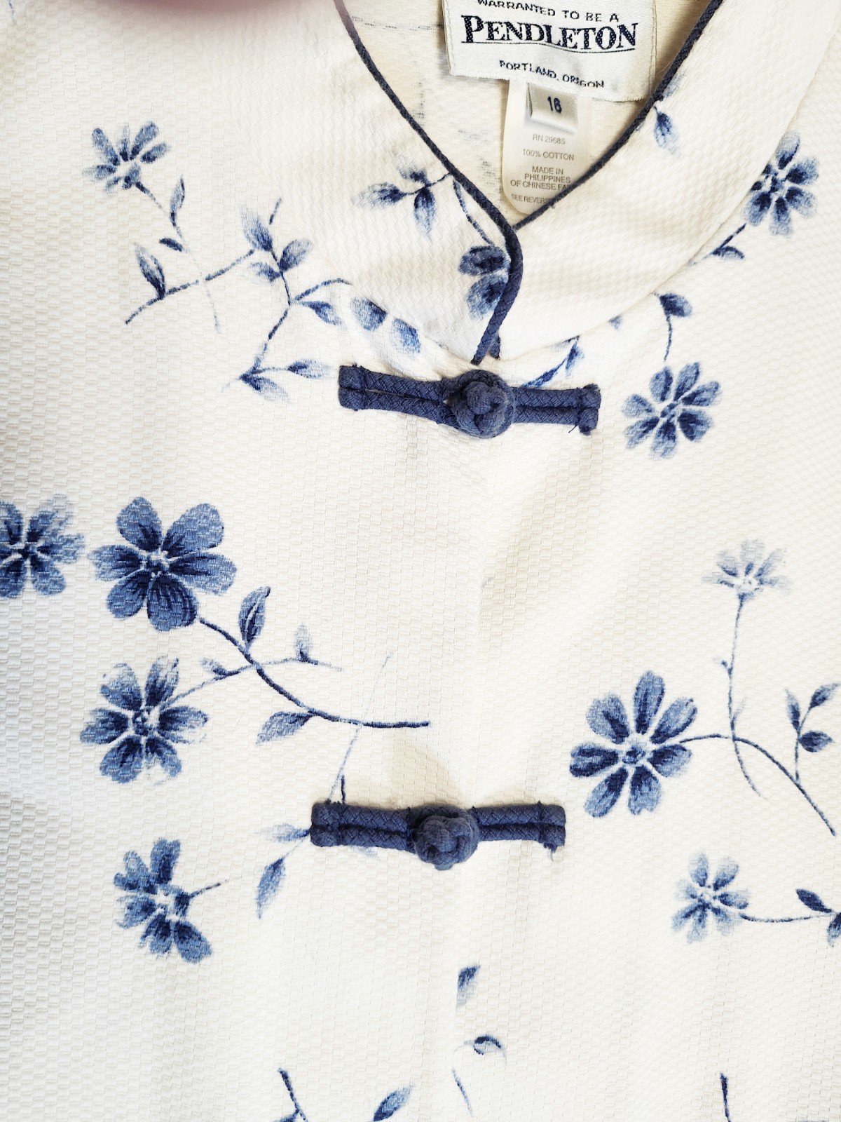 Pendleton Jacket Womens 16 White Blue Dainty Flor… - image 12