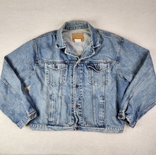 Vintage GAP Mens Denim Jean Trucker Jacket XL Outdoor Casual Blue Button