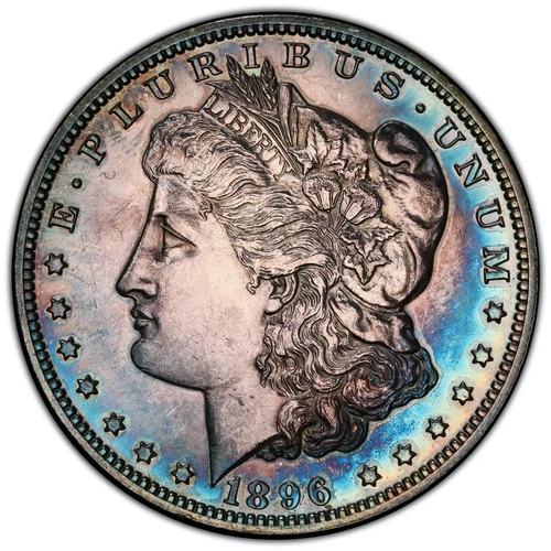 1896 Proof Morgan Dollar PCGS PR UNC Details Questionable Color