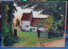 Impressionist painting - Country church - oil - Monet interest
