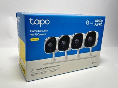 Tapo 1080P Indoor Wired Security Camera 4 Pack Night Vision Audio Alexa C100