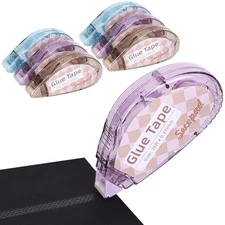 6-Pack Double-Sided Scrapbook Tape Roller 0.3" x 26FT for Crafts & Journaling