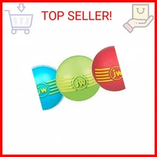 JW Pet Company iSqueak Ball Rubber Dog Toy, Small, Colors Vary (3 Pack)