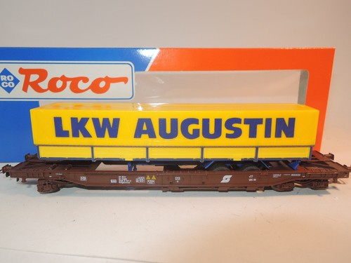 ++ K26 Roco 46372 Taschenwagen LKW Auflieger AUGUSTIN ÖBB Österreich KK NEM NEU | Zustand: Gebraucht