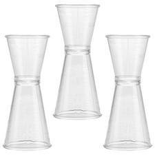 3 Pcs Plastic Double Sided Jigger Cup For Cocktail Measuring And Bartending