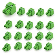 2-Pin 3.5mm Pitch PCB Screw Terminal Block Connector Male Plug 20 PCS