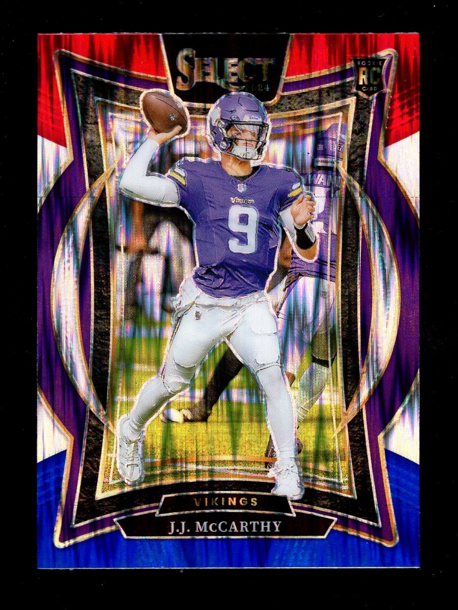 2024 SELECT CONCOURSE BLUE RED SHOCK PRIZM #24 J.J. McCARTHY RC VIKINGS