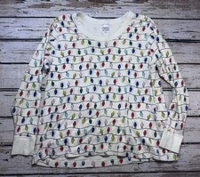 Hanna Andersson Womens Organic Cotton Pajama Top XXL Holiday Lights Christmas