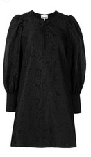 GANNI Black Long Sleeve Mini Dress. XS