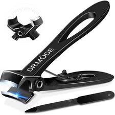 DRMODE Nail Clippers for Men Thick Nails, Heavy Duty Toenail Big, Black 