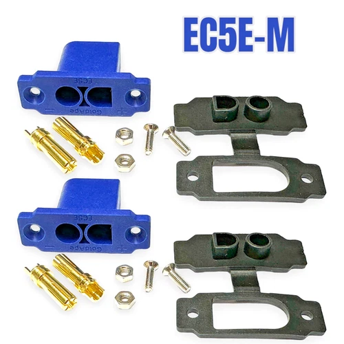 ✅ 2x pieces EC5E-M installation plug blue + rubber cap + screws socket EC5 90A ✅