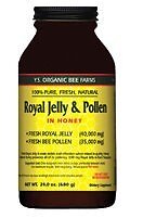 YS Eco Bee Farms Свежее маточное молочко + пчелиная пыльца, медовая смесь — 40 000 мг 23,0 унции.