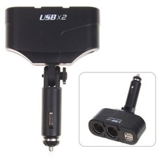 Cargador de coche encendedor enchufe divisor adaptador de 2 puertos dos USB para teléfonos inteligentes