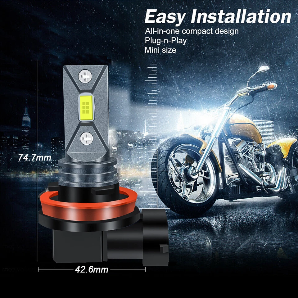 Faro LED de bola alta dura para motocicleta Victory Vegas bombillas blancas de haz alto/bajo Foto 4 de 4