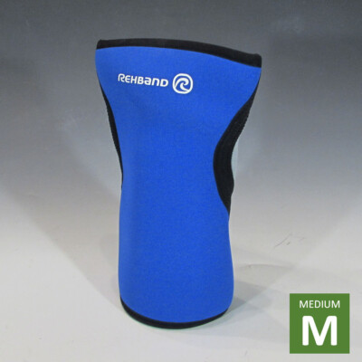 Rehband 7953 Neoprene Knee Support, 3mm Basic Line (Blue, M) - Retail Return