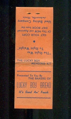 Vintage LUCKY BOY BREAD Matchless Stocking Run Arrestors Jacksonville Illinois - Picture 4 of 4