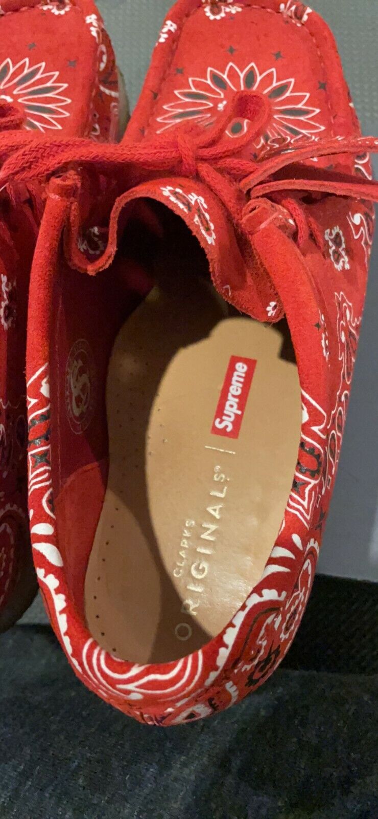 Supreme x Clarks Originals Wallabee Bandana Red Paisley