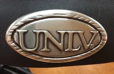 Men's Black Leather Belt With University Of Nevada Las Vegas UNLV Conchos 46 R+