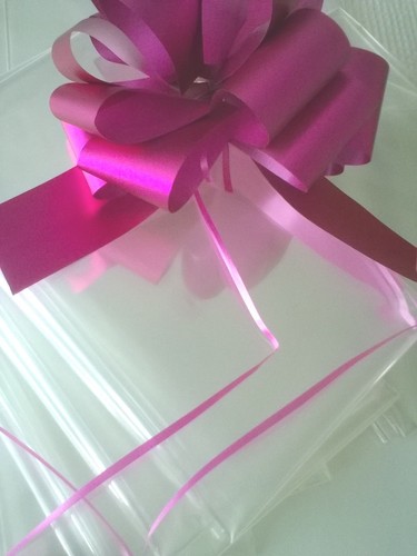 💜BABY Cellophane Hamper Bag & Bows Baby Pram Wrapping Birthday Christmas Gifts - Picture 92 of 98
