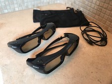 3D PAIR OF SONY TDG-BR250 ACTIVE BRAVIA RECHARGEABLE BLACK GLASSES WORLD OEM
