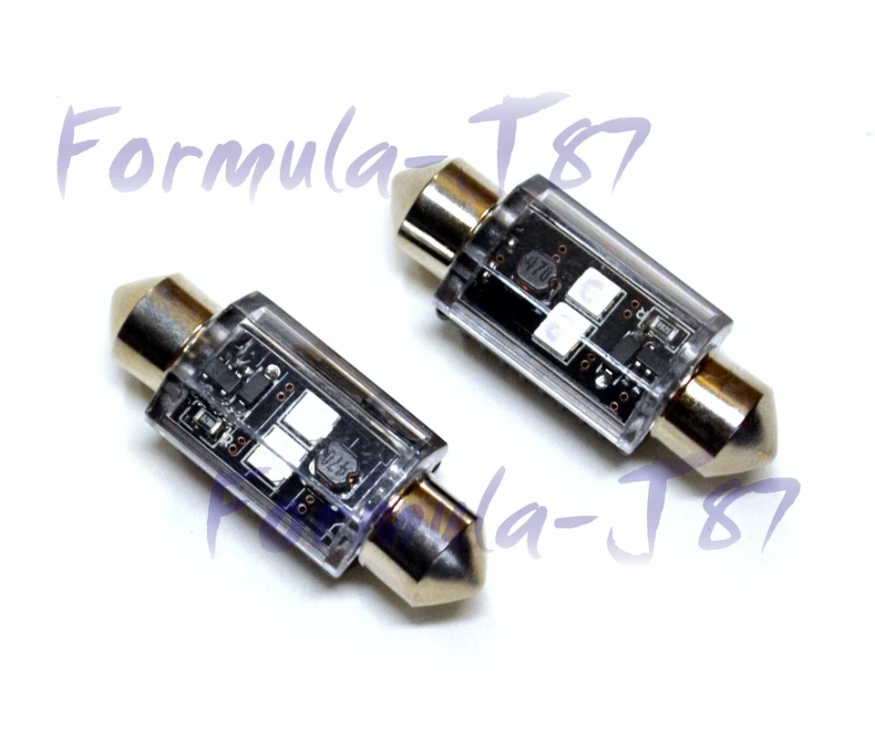 Luz LED Canbus Libre de Errores DE3425 5W Azul 10000K Dos Bombillas Puerta Paso Reemplazar OE Foto 4 de 4